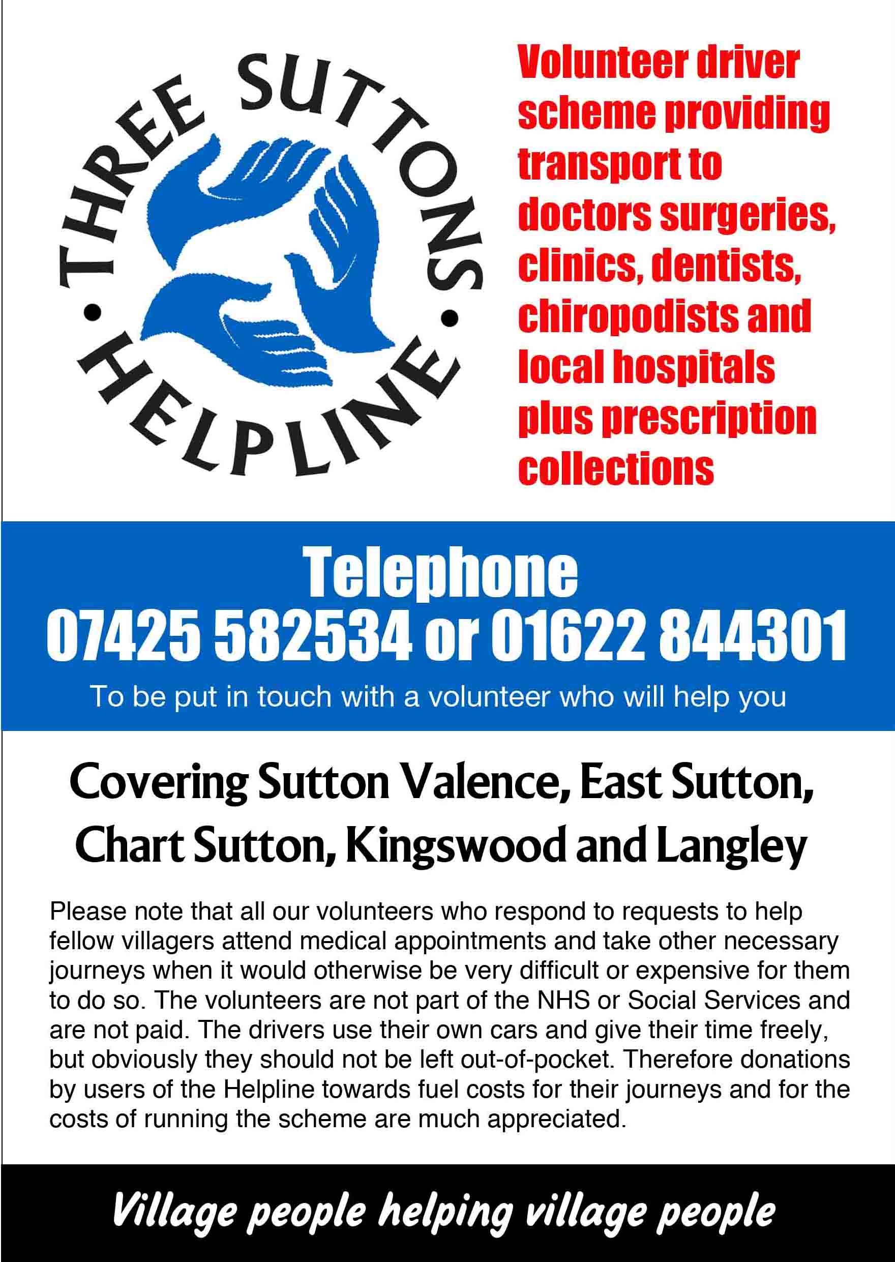 Broomfield & Kingswood Parish Council Three Suttons Helpline