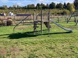 Climbing frame and slide