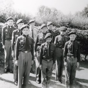26th July 1969. 11th Dorking's first scout camp to Denmark, pictured in John Clark's garden at Spring Acre.