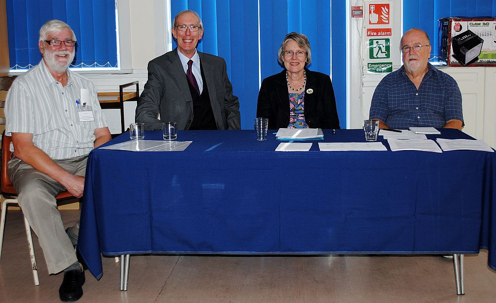 Some of the Committee elected for 2014 are l to r: Trevor Muston (Technical), Christopher Golding (Vice Chairman), Janet Crabtree (Chairman) and Graham Dean (Secretary).