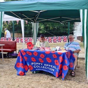 The Royal British Legion stand, manned by Geoff Dunkley and local president Max Sawyer.