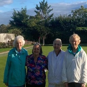 'Irish' Bowls Winners Sheila C, Sue R, Wendy C & Ruth C.