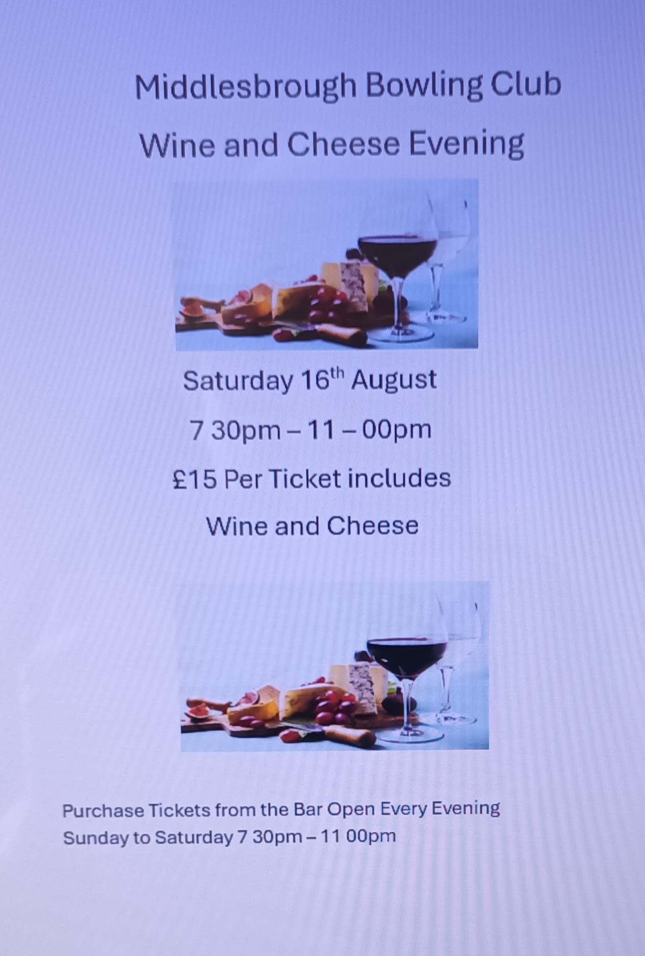 Middlesbrough Bowling Club Events Coming Soon