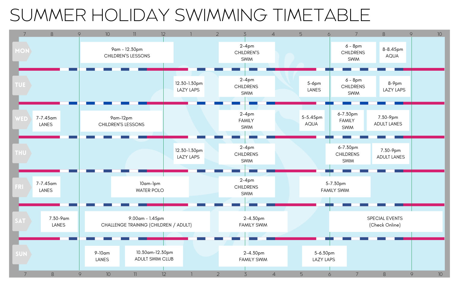 Lordsfield Swimming Club 2025 SUMMER TIMETABLES