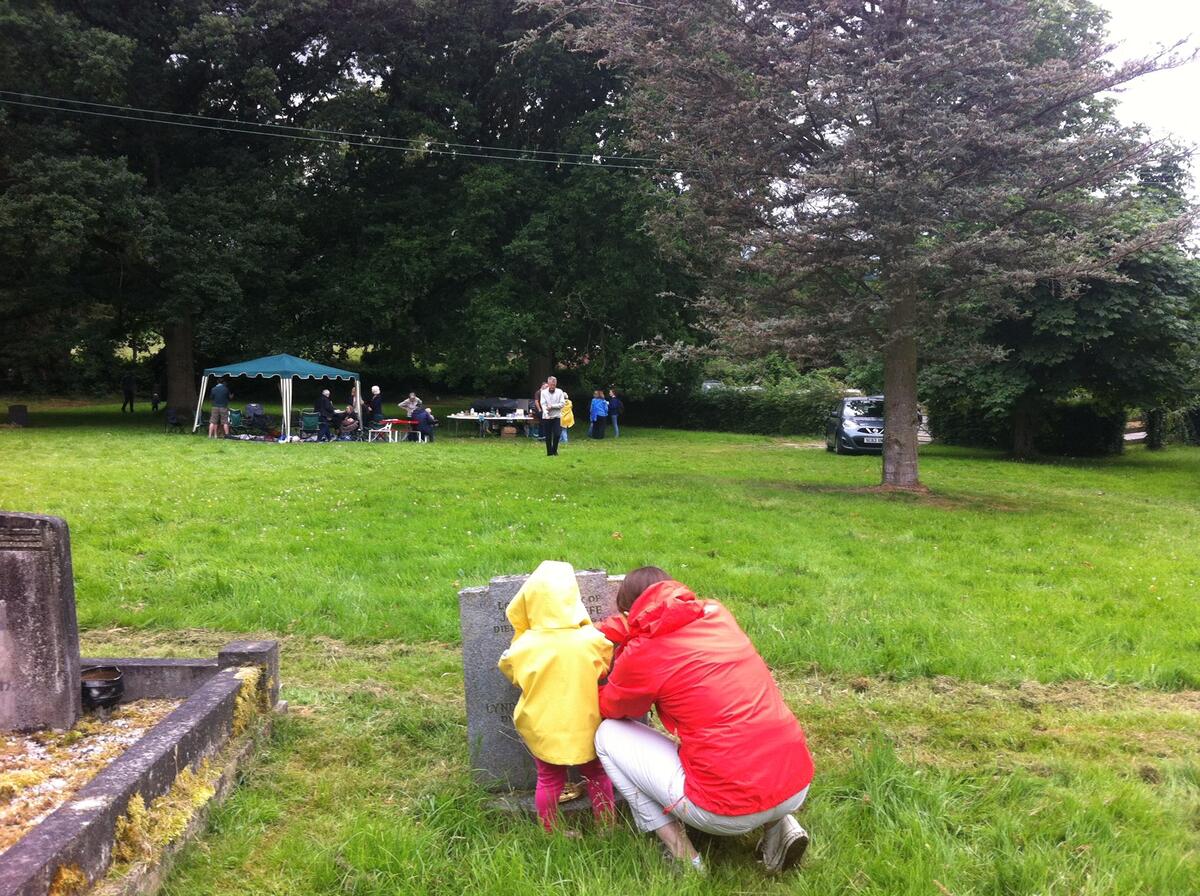 Taking a rubbing at our Annual Community Picnic.