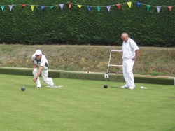 Martin delivering in the dry in the drawn pairs