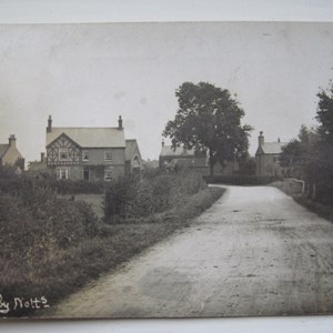 Bleasby with Reading Room, The Gables, Forge and Cottages c 1905