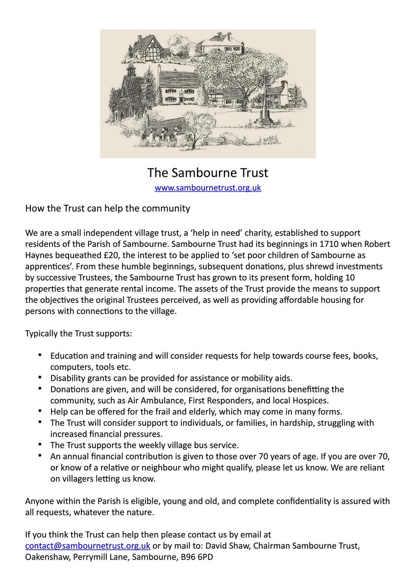 Sambourne Parish Council The Sambourne Trust