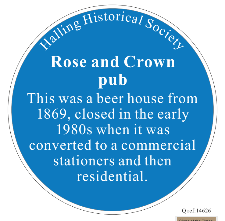 Halling Historical Society Plaque 9: The Rose and Crown pub