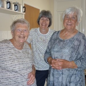 Pam, Lorna & Annette in the kitchen.  Jack missed the photo shoot.