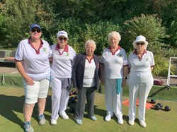 Ladies Pairs Finalists 2025 Alex Howard & Linda Panting Brenda Webb Vice President Margaret Knight & Doreen Richards