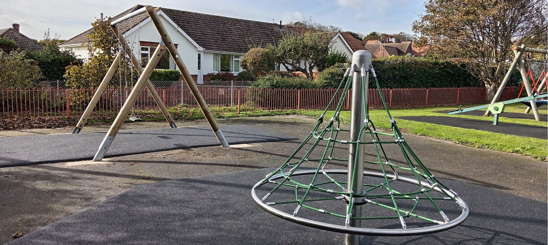 New conical climber and junior timber flat swing set installed October 2025
