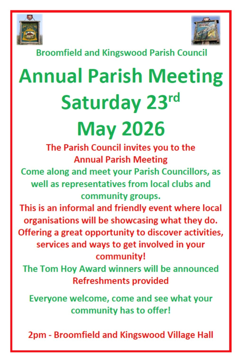 Broomfield & Kingswood Parish Council Home