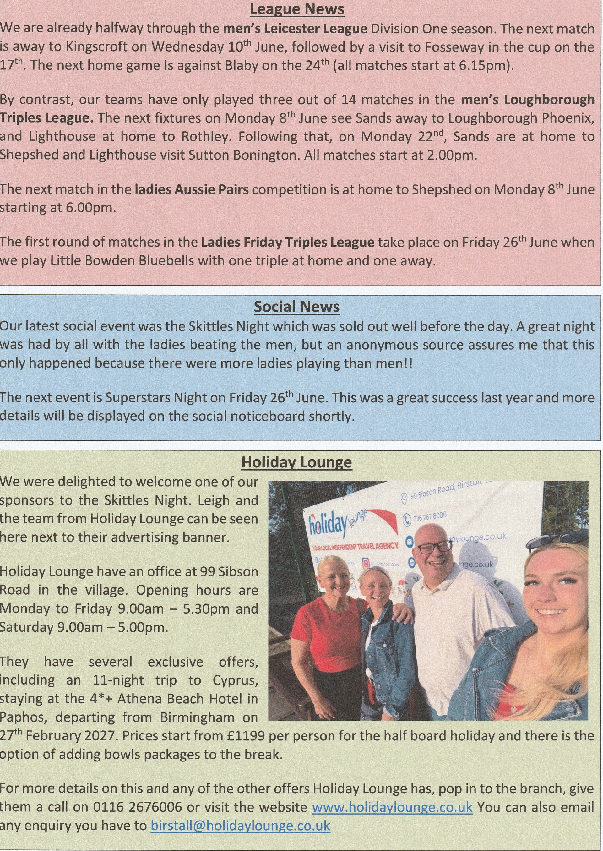 Birstall Bowling Club Newsletters