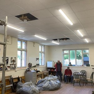 A lighter, brighter workshop with new ceiling and lighting