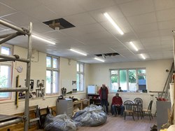 A lighter, brighter workshop with new ceiling and lighting