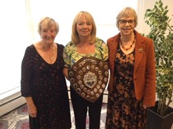 Fixed Jack Team winners Diann Howell and Ann Slade.  Marian Brusslene was the 3td Member.  Presented by Iren O'Brien. Fixed Jack Team winners Diann Howell and Ann Slade.  Marian Brusslene was the 3td Member.  Presented by Iren O'Brien.