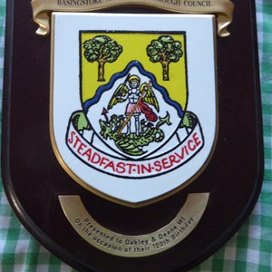 Plaque presented by the Mayor to celebrate the centenary of Oakley & Deane WI in April 2018