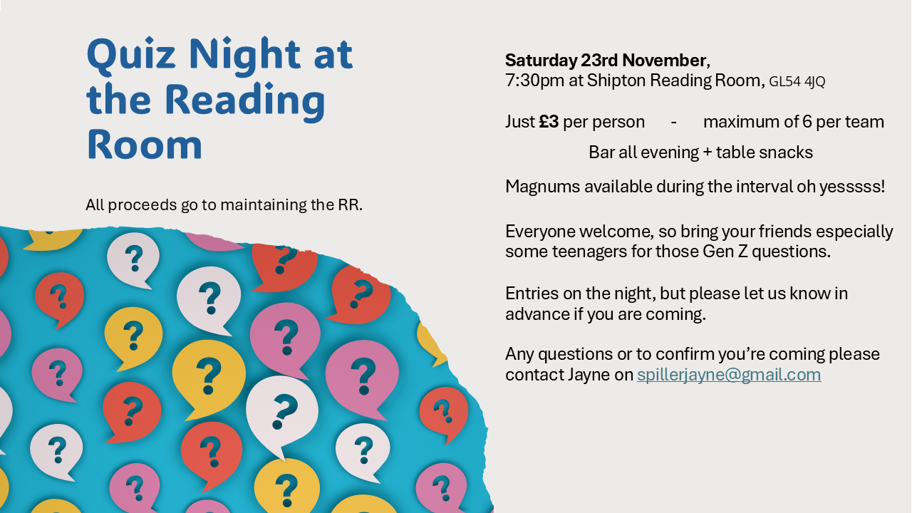 Shipton Village Quiz Night at the Reading Room