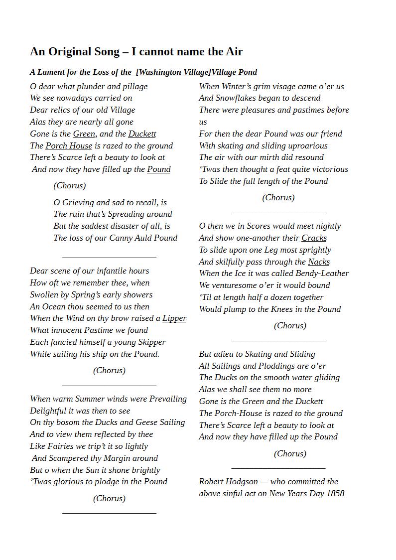 Washington History Society 'The Auld Village Pound'