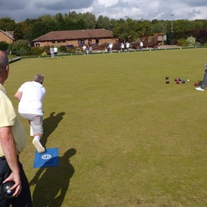 Look a shadow on the green such a great day for bowls