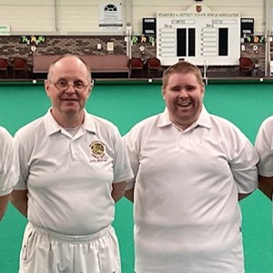County Indoors Men's Pairs finalists: Richard Allam John Holroyd, Chris Ballard and Brian Martin