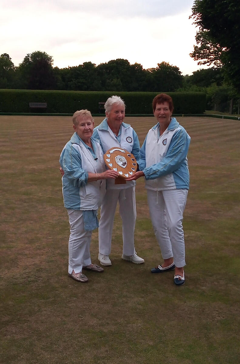 Pullborough Ladies Open Triples winners Maureen Davies, Sue Fordyce and Hazel Comber