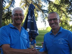 Steve takes the nearest the pin but Trev Harvey must get a mention, although just through the green he birdied the hole earning a round of applause from the crowd of two on the patio