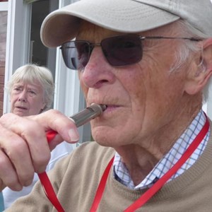 Robin Carpenter, our oldest member, officiating at our Whistle Stop