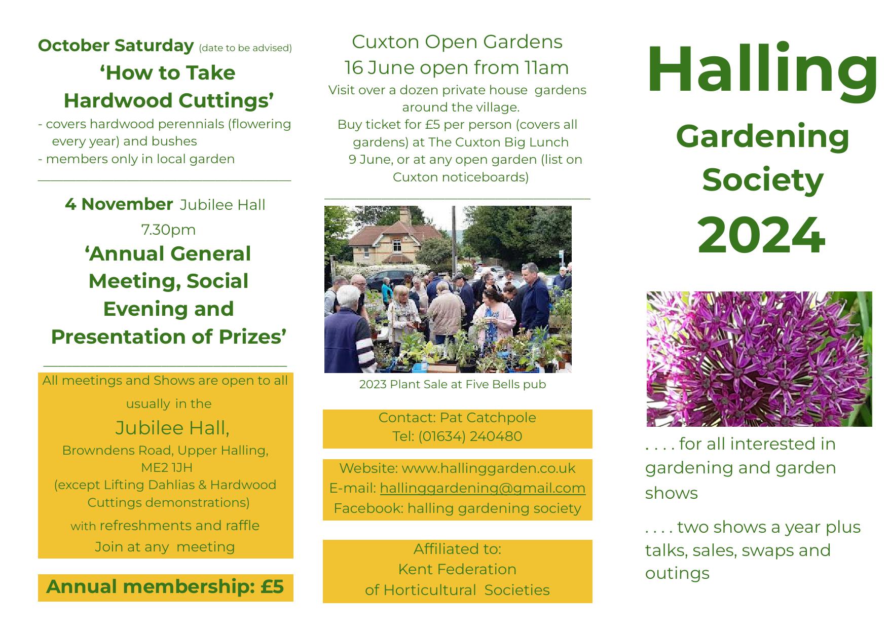 Halling Gardening Society Programme 2024