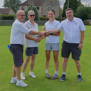 Mixed pairs winners Richard & Liz with Lottie & Jack