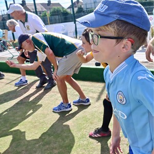 Mason taking part in the spider competition.