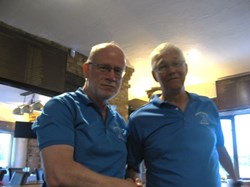 It's that man again!  Ian receives the nearest the pin prize for a thinned shot on the 3rd