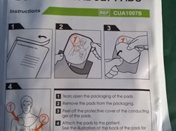 The pack tells you what to do. You can use the adult pads on a child (1-8yrs) just make sure the defib is switched to child and the pads don't touch each other.