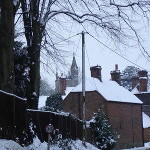 The Lodge, Oakley Manor with St Leonards Church in the background