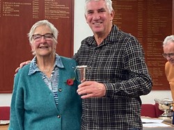 Pete Leverett with the trophy for the Novices competition