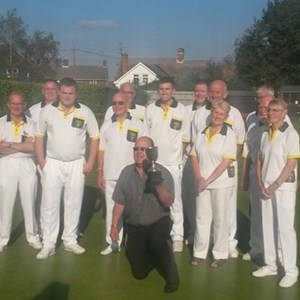 2014 NECBF Durham Cup Winners - Brian Smith, Grant Duff, Aaron Philips, Maurice Davison, Ivan Beeton, Lee Rowland, Andy Philips, Dave Parker, Eileen Parker, Graham Rowland, Graham Smith & Maureen Cotton. Holding the Cup is Graham Roberts, Team Captain.