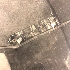 Aerial view of Beehive cottages 1930's