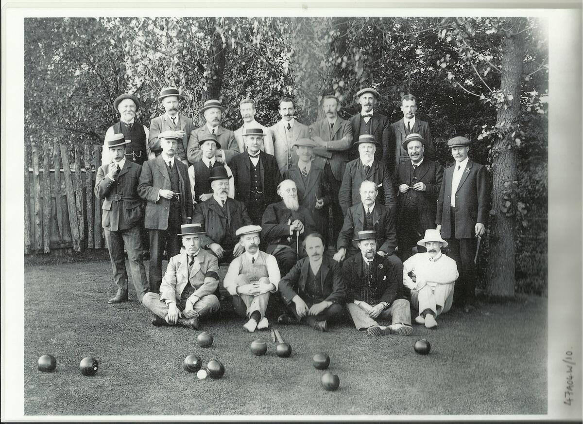 Winchester: The Friary Bowling Club; group portrait C1900