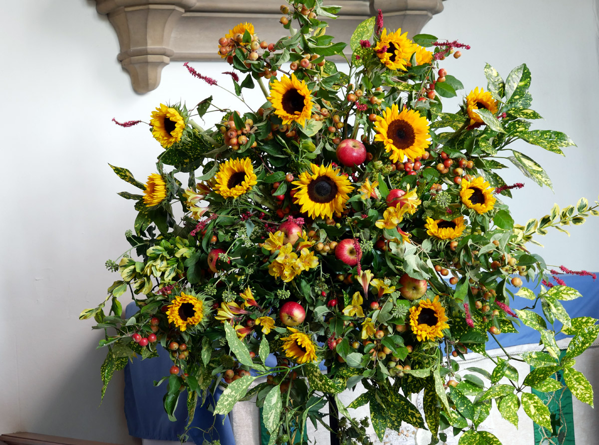 The magnificent display for Harvest Festival created by Heather Hall