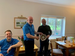 At last Ian is presented with the Winter Terophy that he won last November