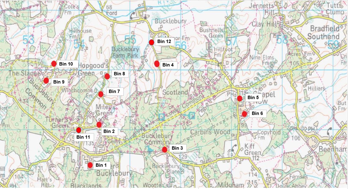 Location of BPC Salt/Grit Bins