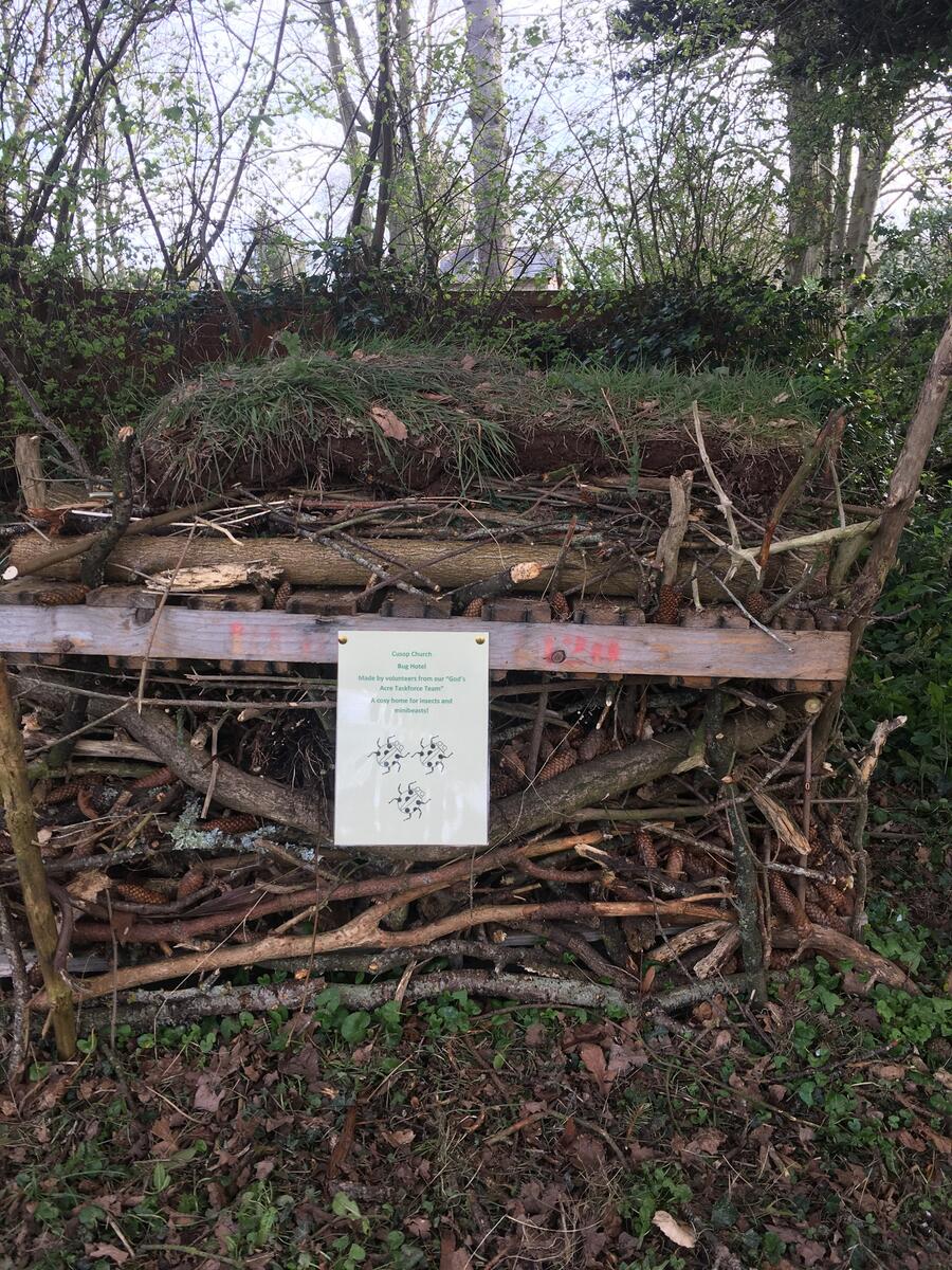 Our wonderful "Bug Hotel" made by our local God's Acre Taskforce Team.
