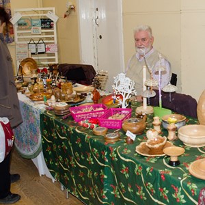 Wooden crafts at Memorial Hall