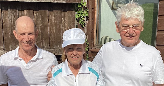 Second-placed John and Shirley Suffling with Paul Buckley Second-placed John and Shirley Suffling with Paul Buckley