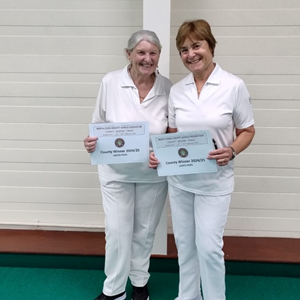 2025 NECBF Ladies Pairs Winners Cynthia Hollingsworth & Eileen Parker.