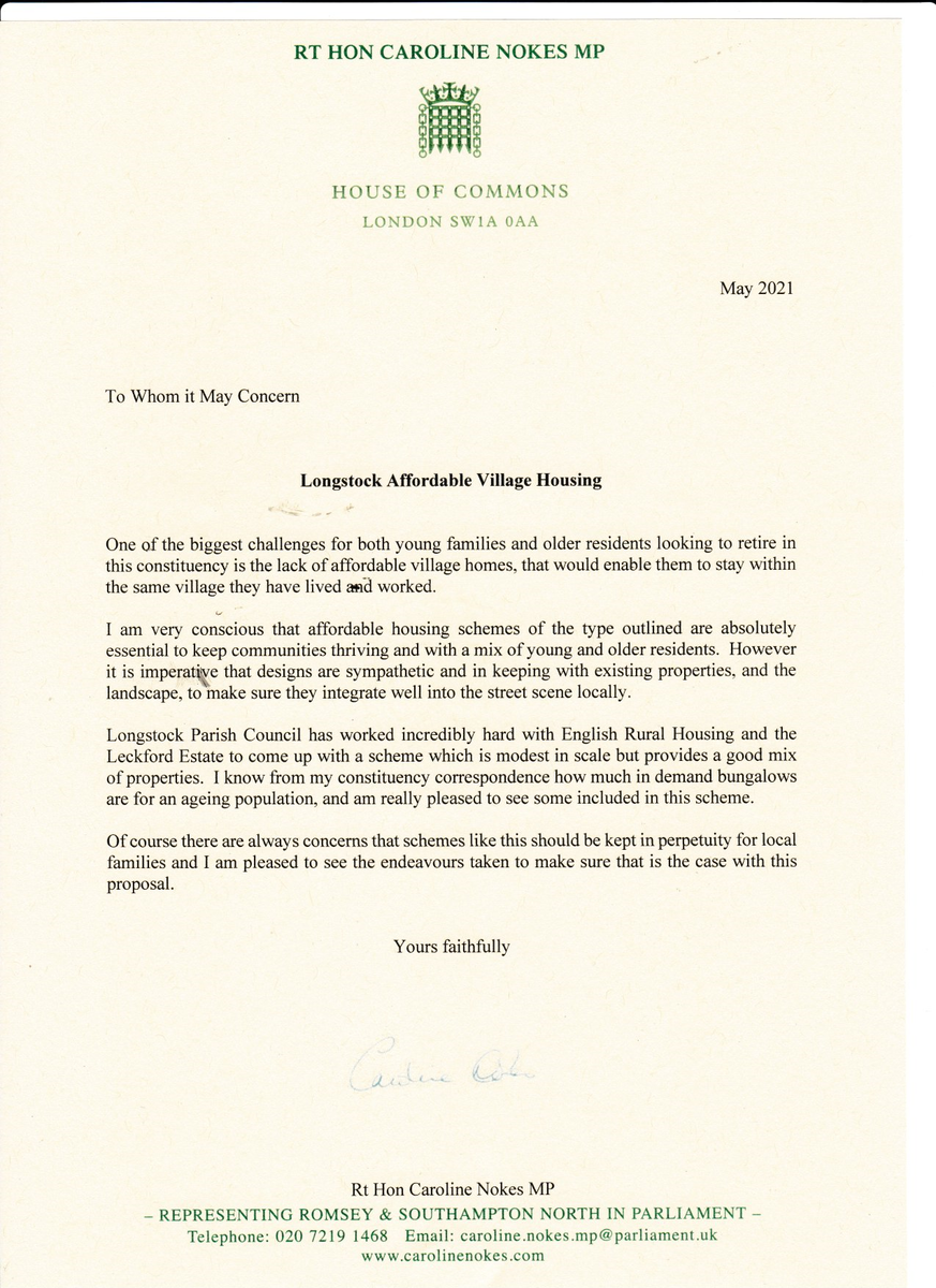 Longstock Parish Council Letter Caroline Noakes MP