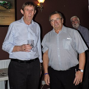 Eastney Bowls Club 2017 Presentation Evening. The President, Roger Wood presenting John Runnals with his Runner-up award for the club 2 Wood competition.
