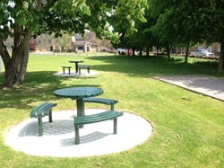 Picnic benches near the play groung