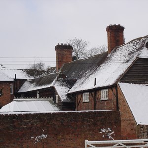 Snowy rooftops at Oakley Manor